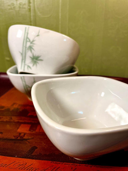 Square White Serving Bowl 6 Inch | Set of 3 Ceramic Bowls