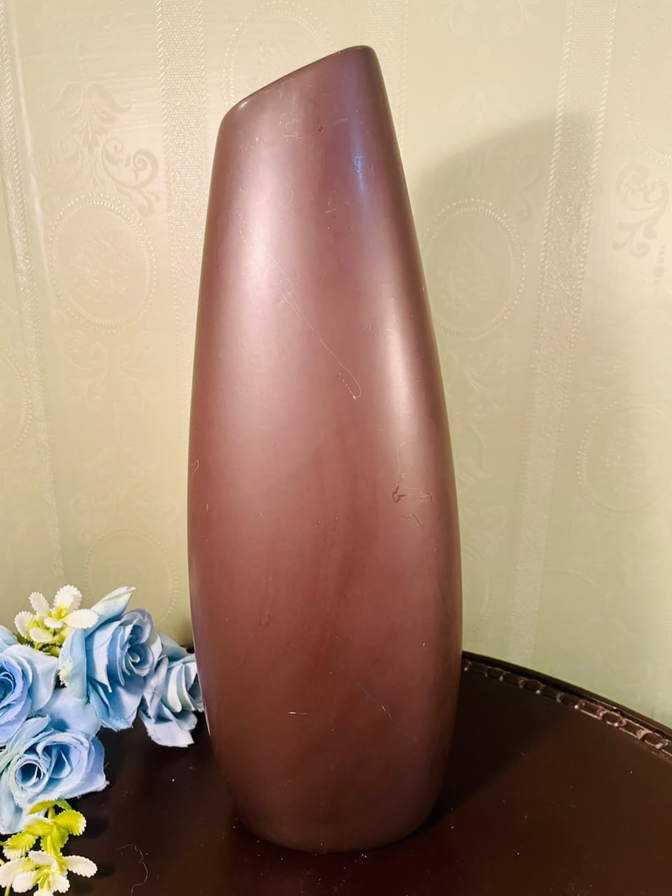 Large Brown Contemporary Ceramic Floor Vase – 13 Inch Decorative Vase