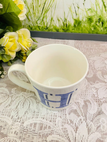 Wilko Blue Alphabet H Ceramic Mug | Initial Cup