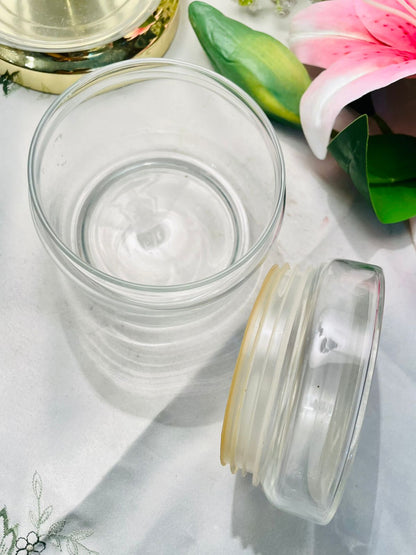 Clear Crystal Storage Jar with Lid 4.5 in