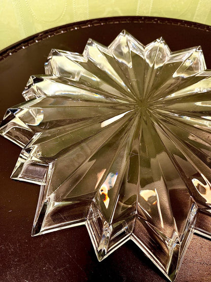 large Crystal Starburst Serving Platter 11 Inch