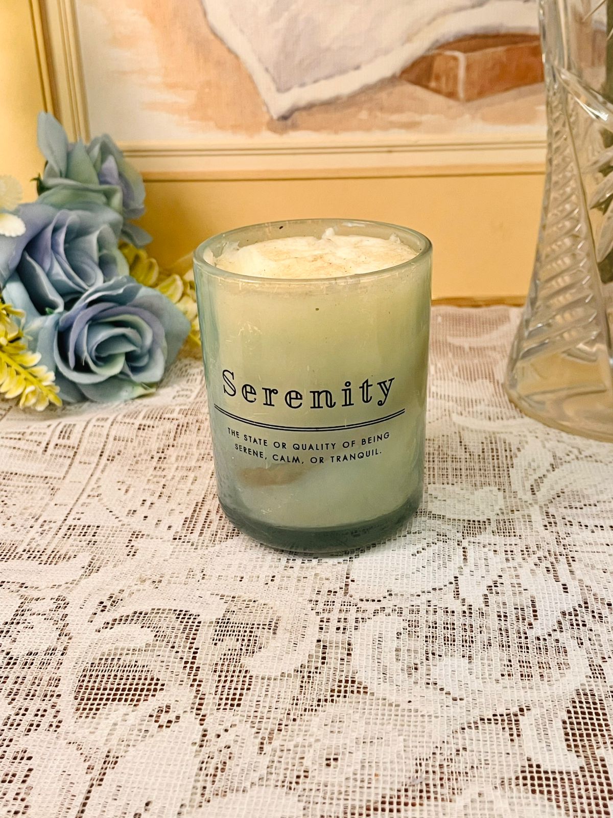 Serenity Glass Jar Candle  – Vintage Calm Duo