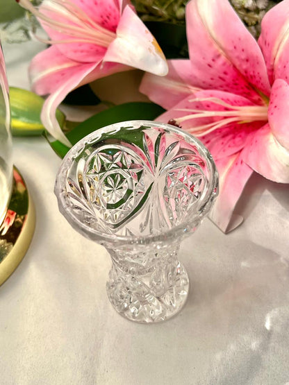 Vintage Clear Crystal Vase – Approx. 4 Inch