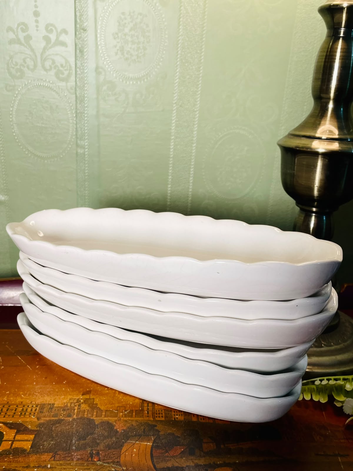 White Oven-Safe Oval Baking Dishes – 6 Pieces, 23 cm