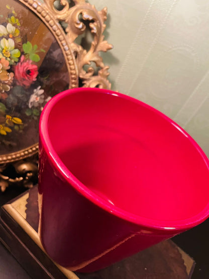Glossy Red Ceramic Plant Pot 5 Inch Home Decor Planter