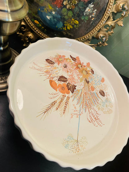 Poole Pottery Summer Glory Fluted Pie Dish England