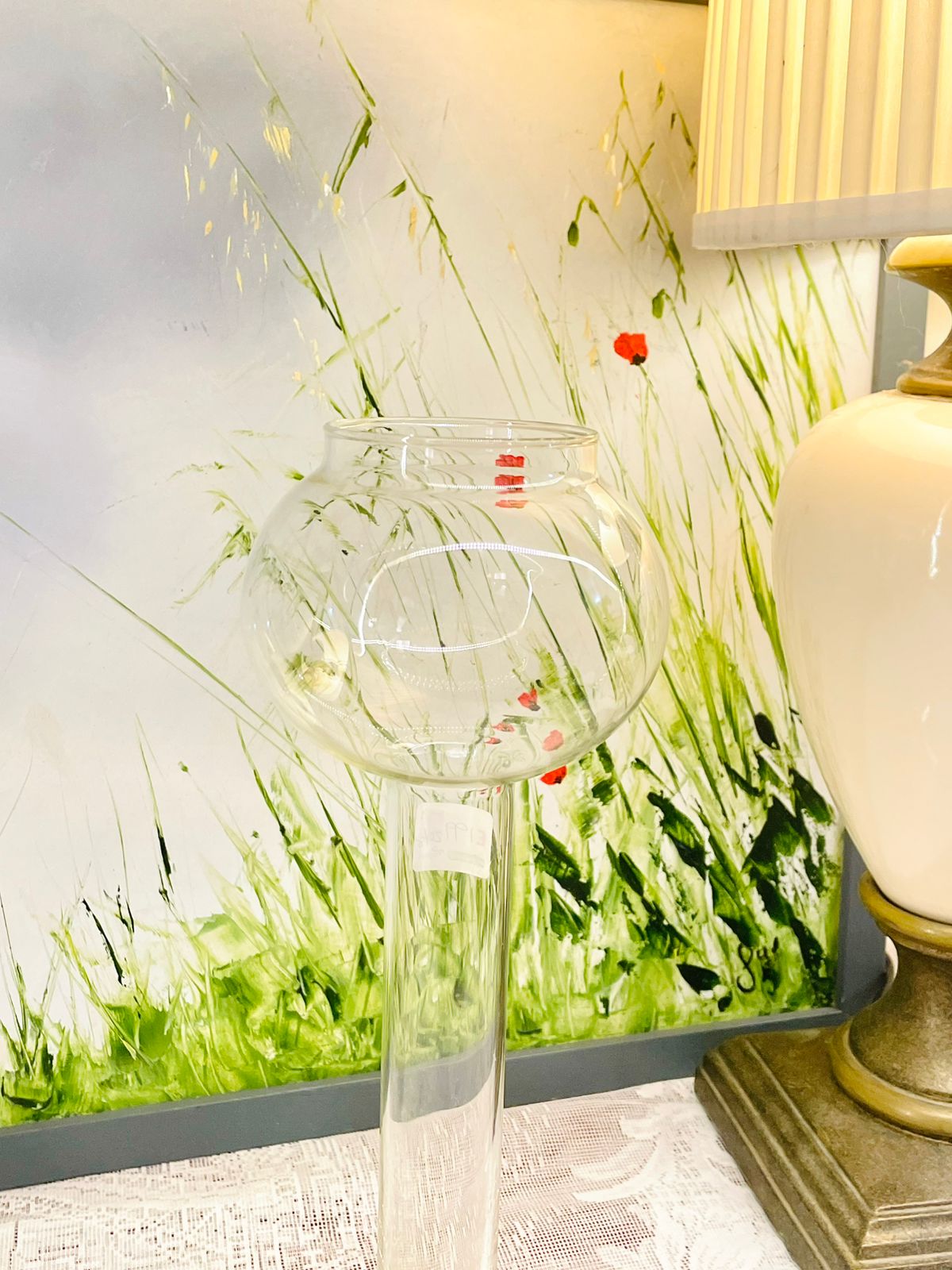 Vintage Clear Glass Hurricane Vase Candle Holder