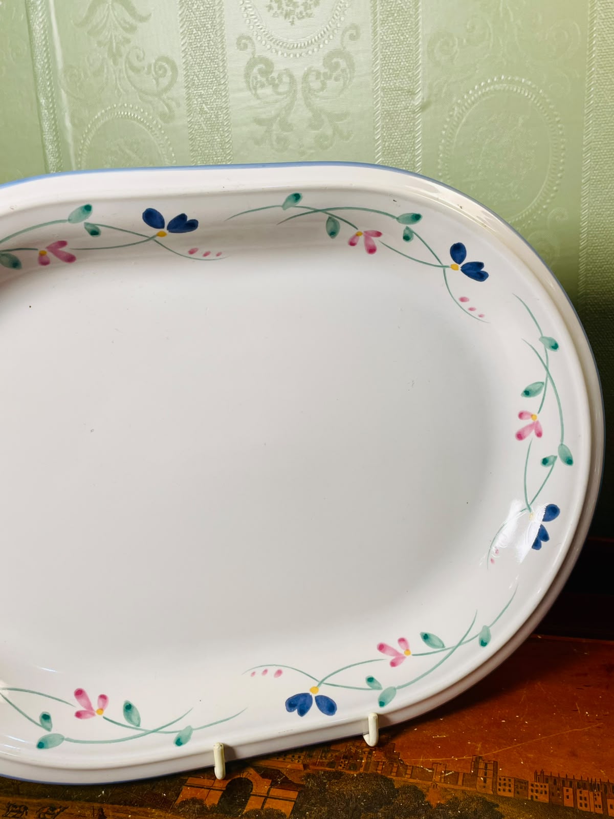 Allegro Hearthside Floral Stoneware Serving Platter 12"