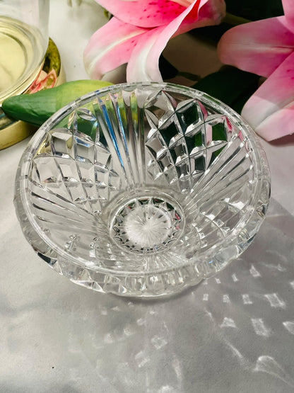 Vintage Clear Crystal Serving Bowl, Approx. 12 cm