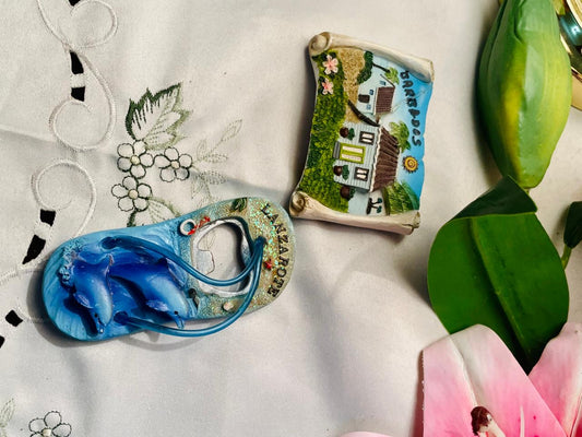 Fridge Magnet 2-Piece Tanzania Dolphin & Caravan Souvenir Decor Set 8cm