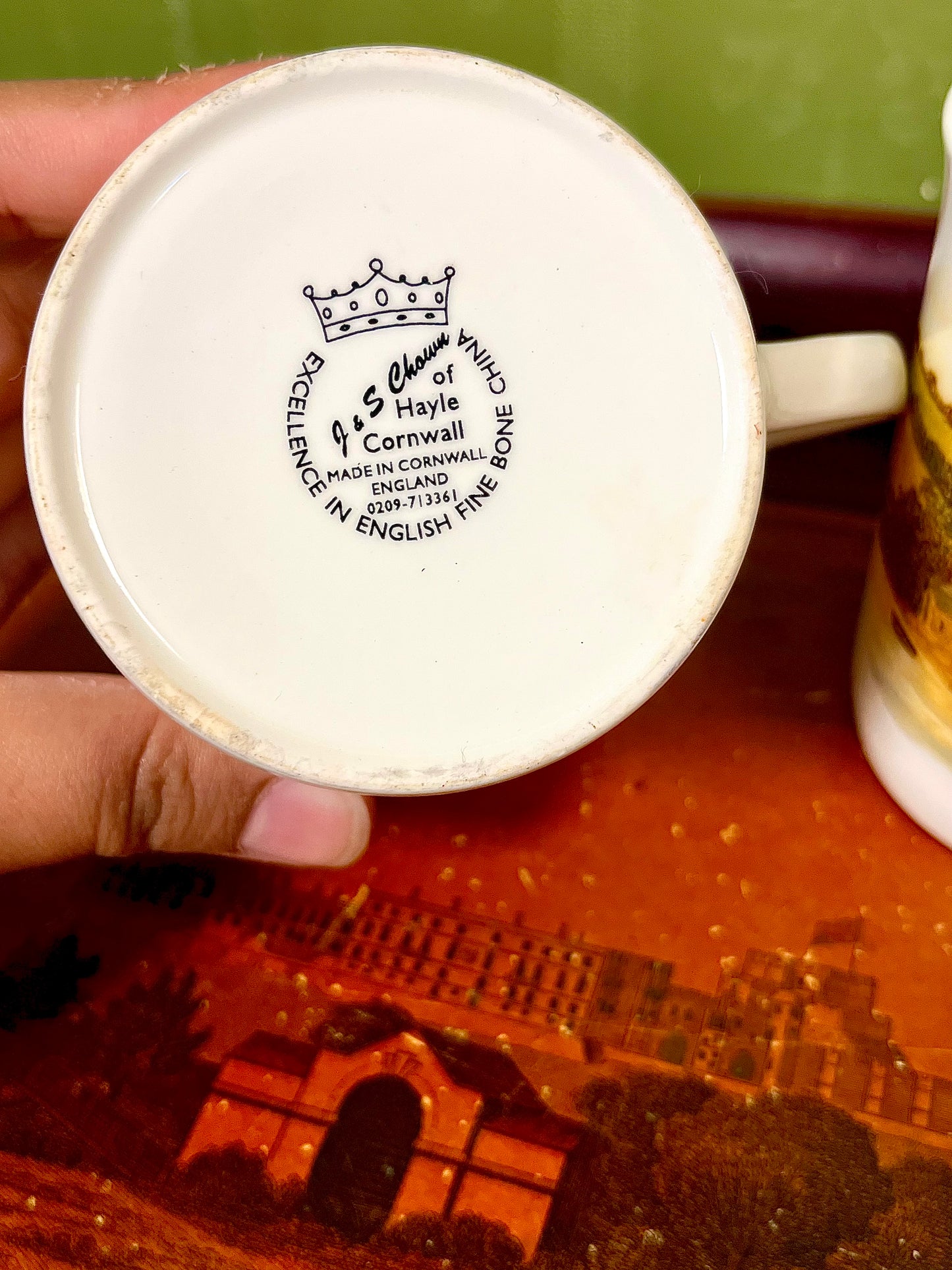 J & S Chown Cornwall Fine Bone China Scenic Mugs Set of 2