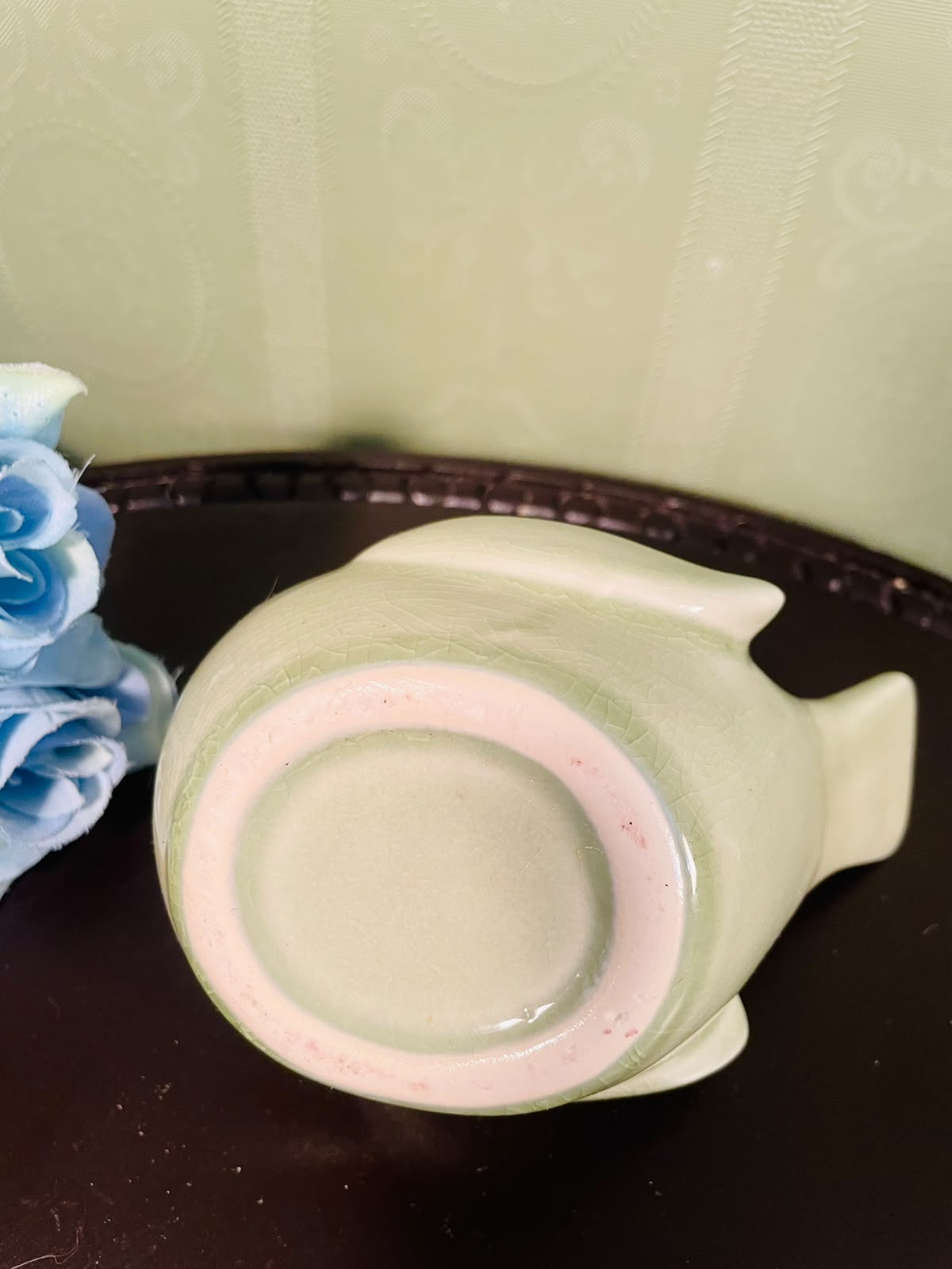 Vintage Ceramic Bird Planter – Cream Crackle Glaze, 6 Inch