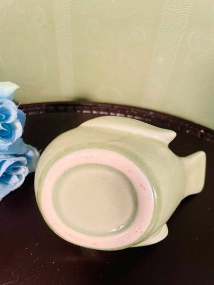 Vintage Ceramic Bird Planter – Cream Crackle Glaze, 6 Inch