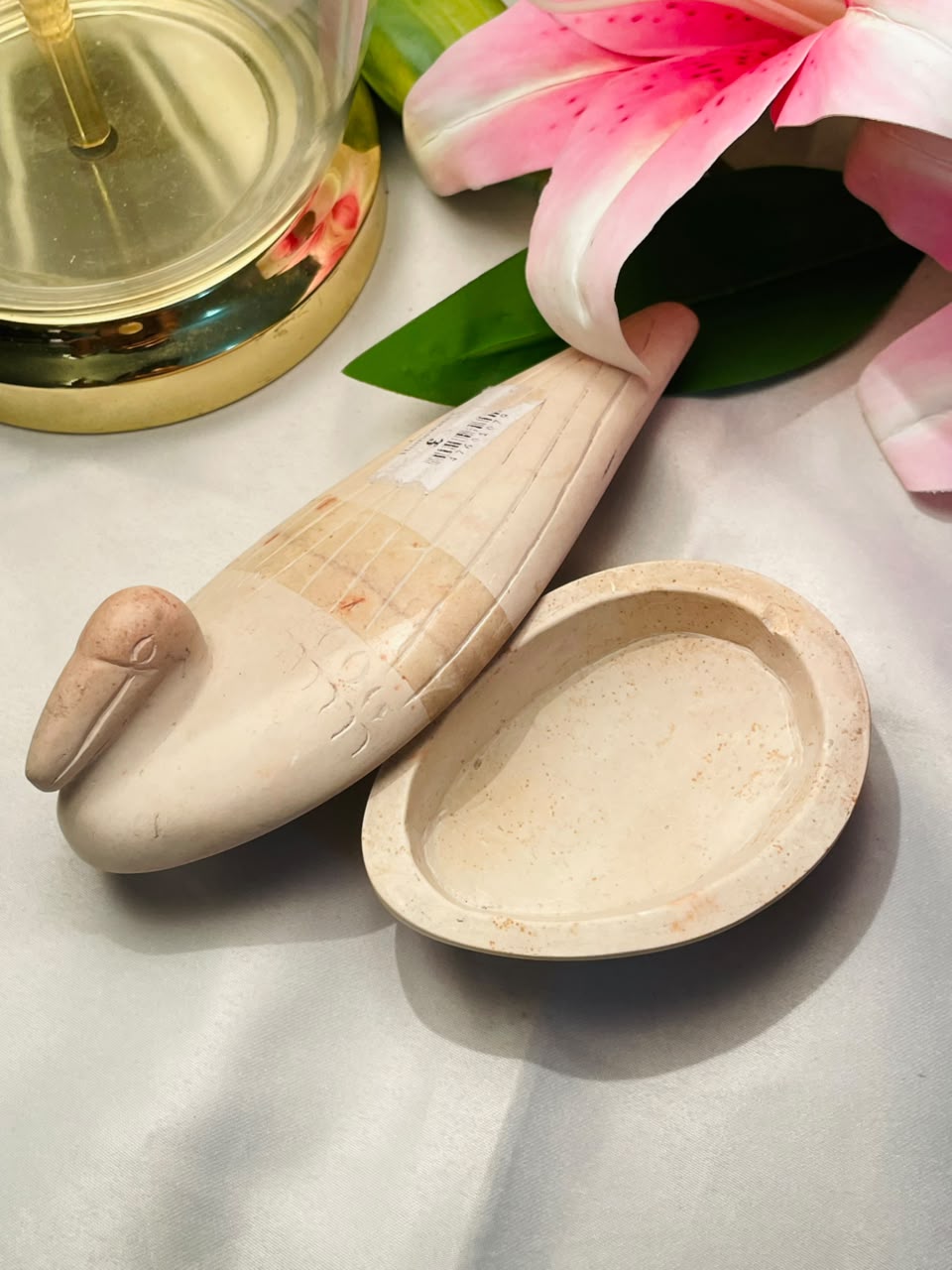 Bird-Shaped Lidded Decorative Box Approx. 16 cm