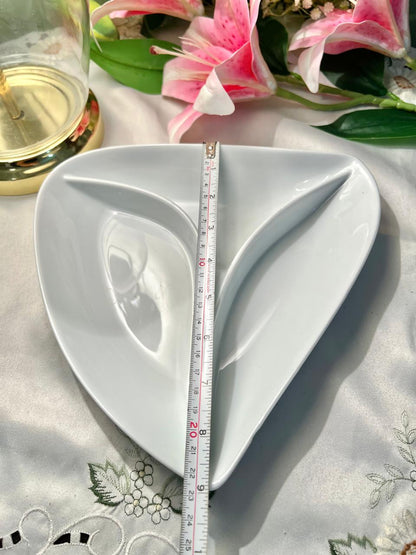 Denby White Divided Serving Dish Oven Safe 23cm