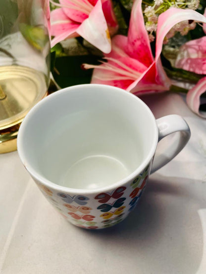 Colourful Butterfly Mug Multicolour 9 cm