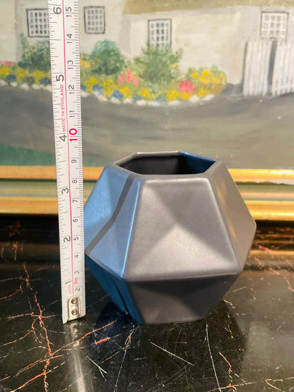 IKEA Matte Black Geometric Ceramic Vase ( 9cm )  – Modern Minimalist Décor. england