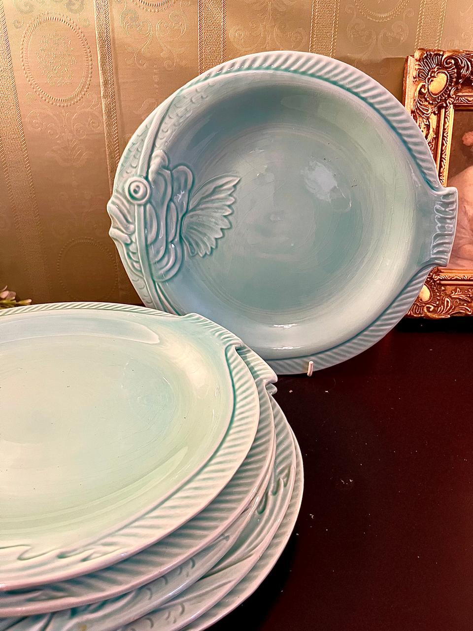 Aqua Fish Shaped Serving Plate (each)