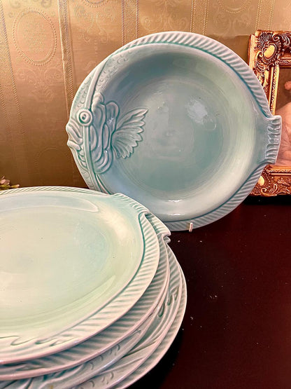 Aqua Fish Shaped Serving Plate (each)