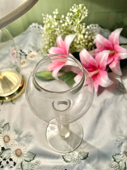 Tall Clear Crystal Pedestal Vase 10.5"