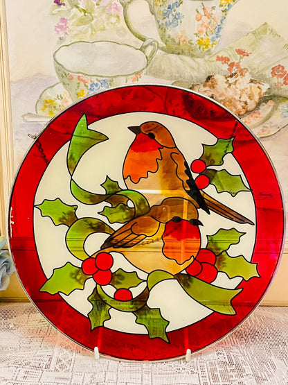 Stained Glass Style Bird Wall Hanging