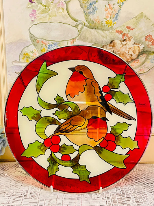 Stained Glass Style Bird Wall Hanging