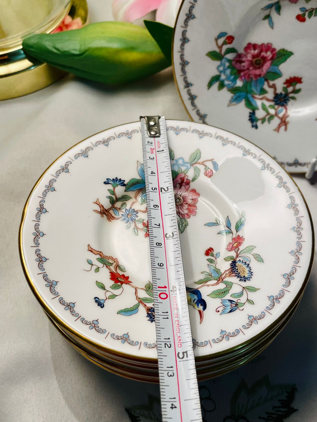 Aynsley Pembroke Fine Bone China Side Plates Set of 7 – Made in England 14 cm