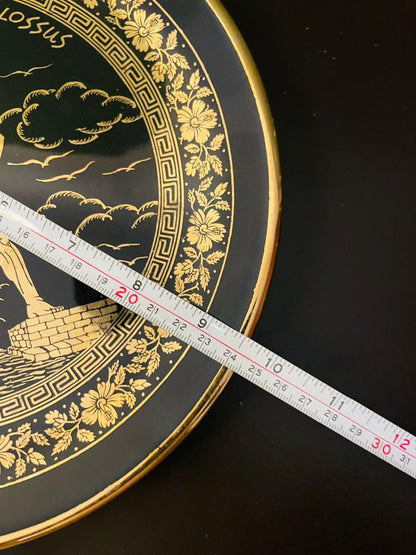 Vintage Rhodes Colossus 24K Gold Greek Plate 9.5"