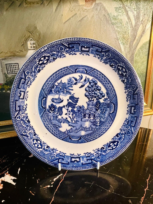 Blue & White Willow Pattern Decorative Plate 10in – England