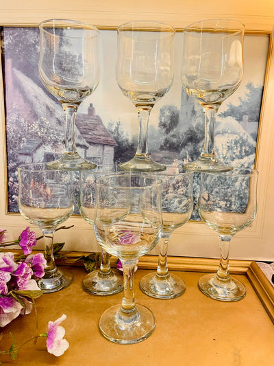 Set of 8 - Vintage Clear Wine Glass – Classic Stemware Collection