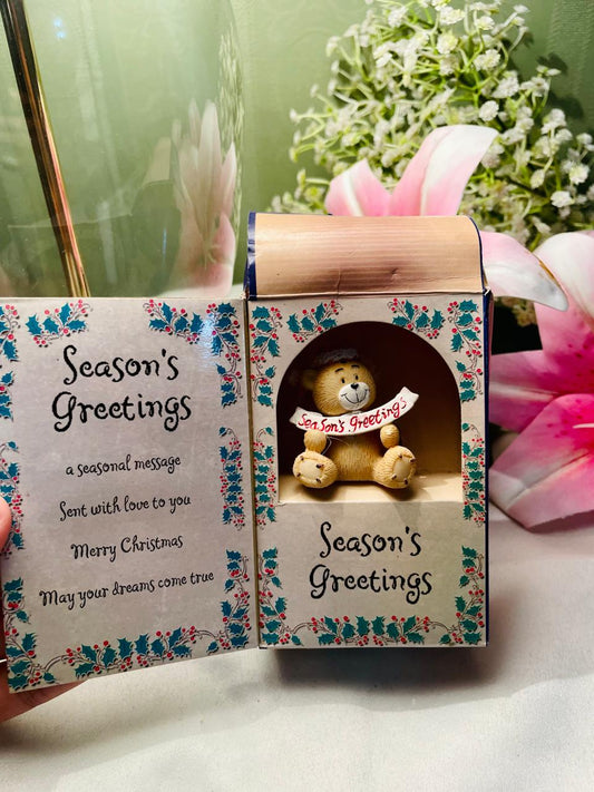 Vintage Regency “Musical Sentiments” Christmas Keepsake Box – Season’s Greetings Teddy Bear