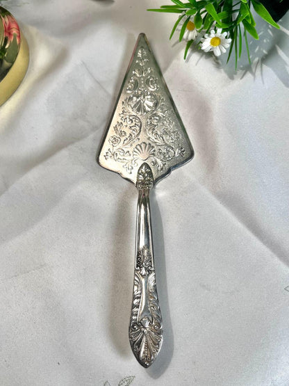Silver-Tone Ornate Cake Server – 24 cm