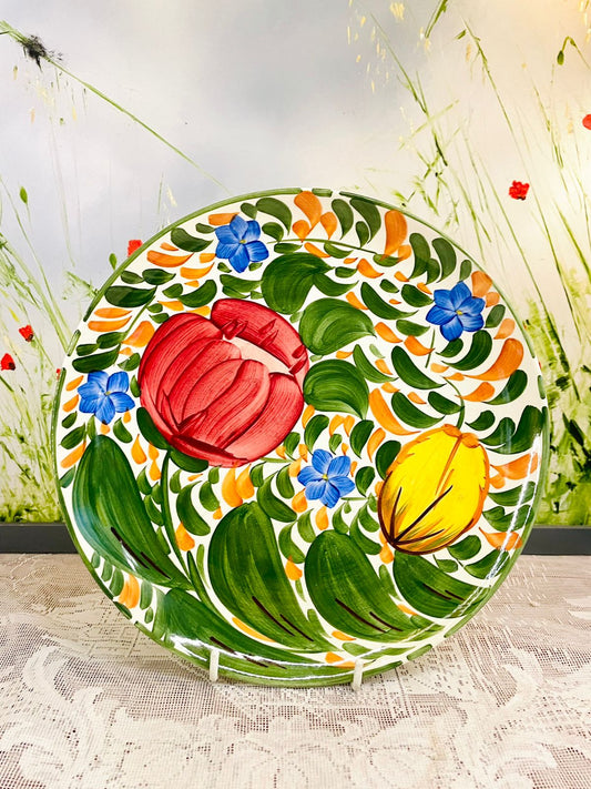 Vintage Wade Royal Victoria Floral Hand Painted Wall Plate 9.5 inch