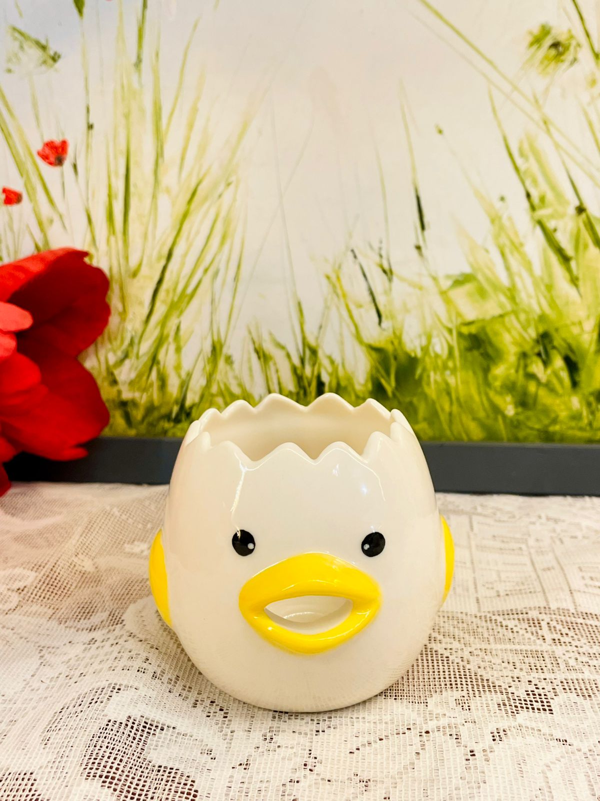 Chick Egg Cup Ceramic Planters 3 Inch