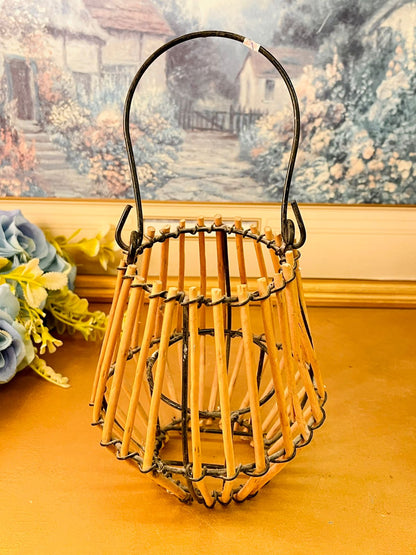 Rustic Wicker Style Candle Holder Lantern