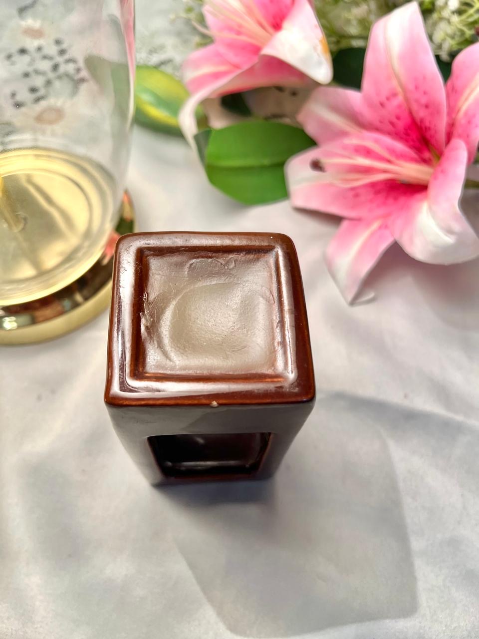 Dark Brown Ceramic Rectangular Burner 13cm