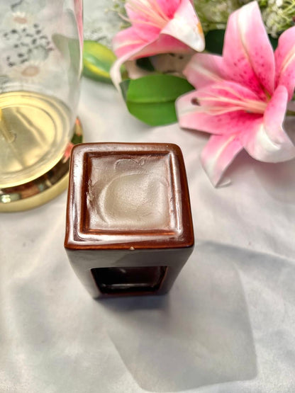 Dark Brown Ceramic Rectangular Burner 13cm