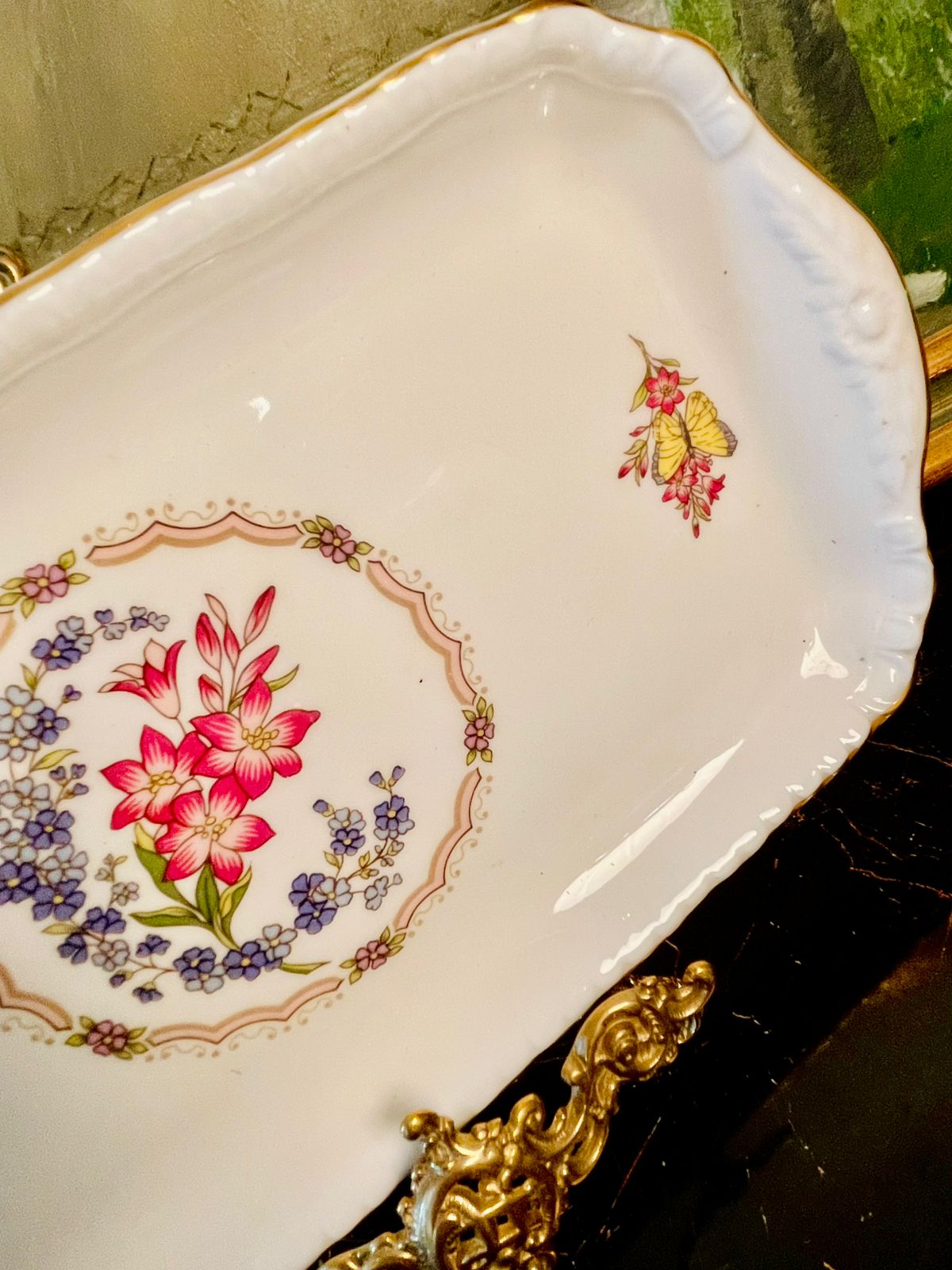 Coalport Fine Bone China Floral Serving Tray – Made in England (11–12 Inches)