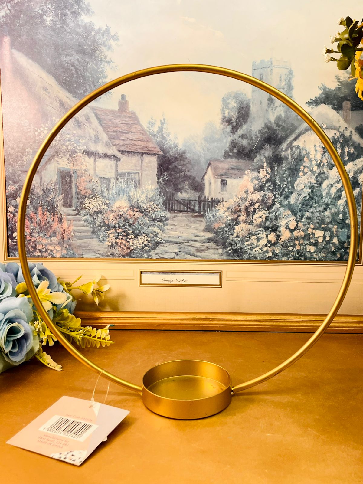 Modern Gold Ring Candle Holder Stand