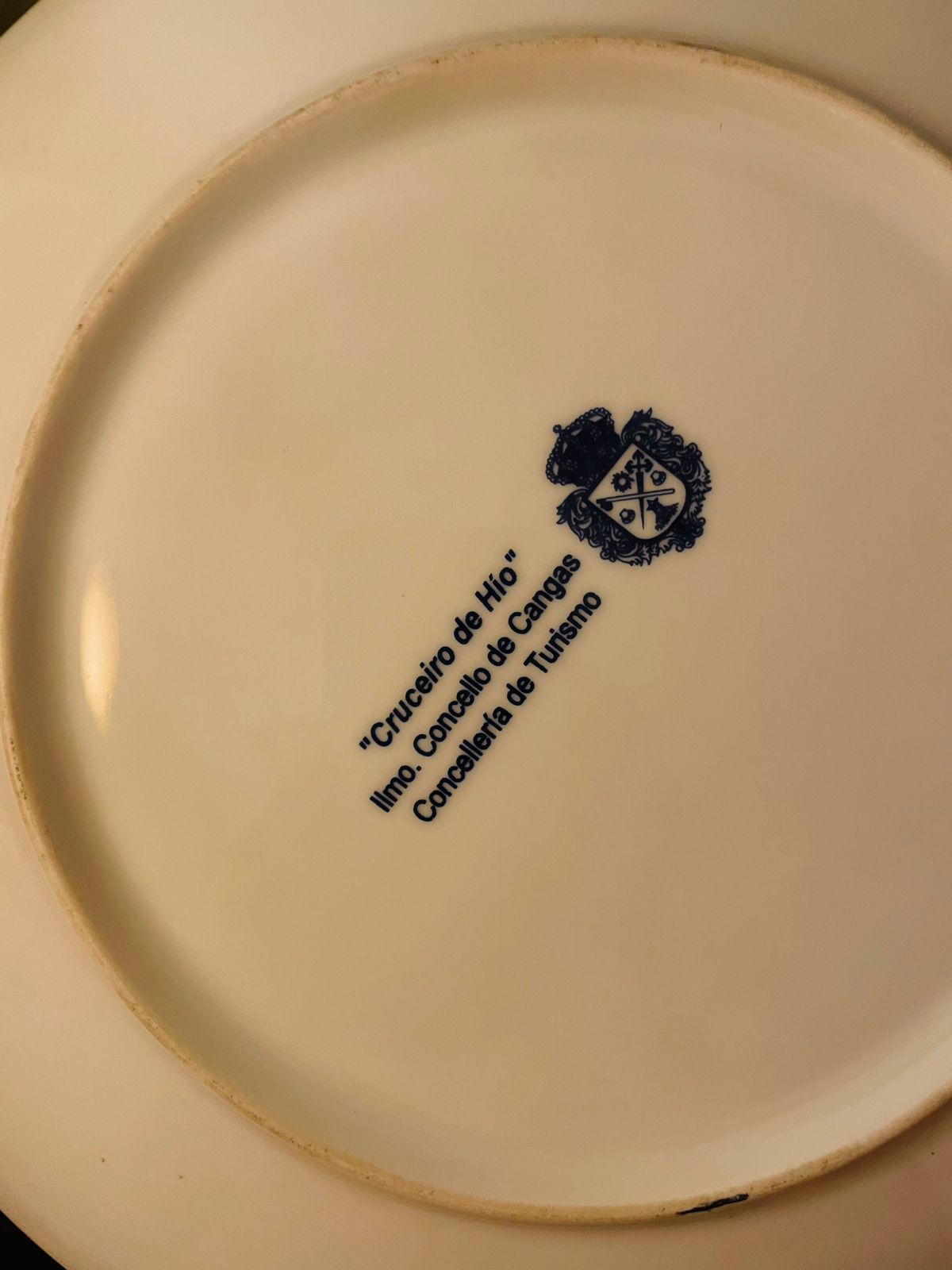 Blue White Crucero de Hío Cangas Decorative Plate 11 Inch