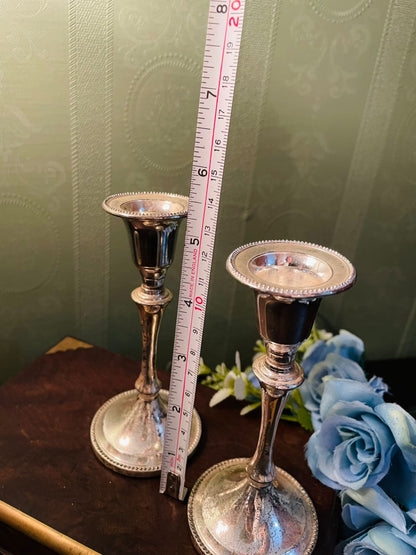Pair of Vintage Silver Plated Candlesticks 5.5 Inch