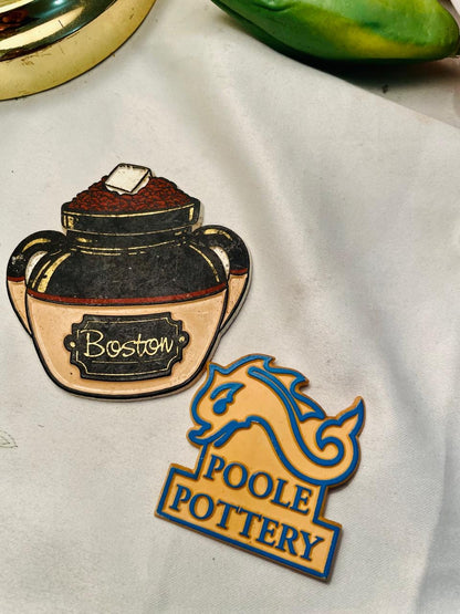 Poole Pottery & Boston Magnet Set of 2
