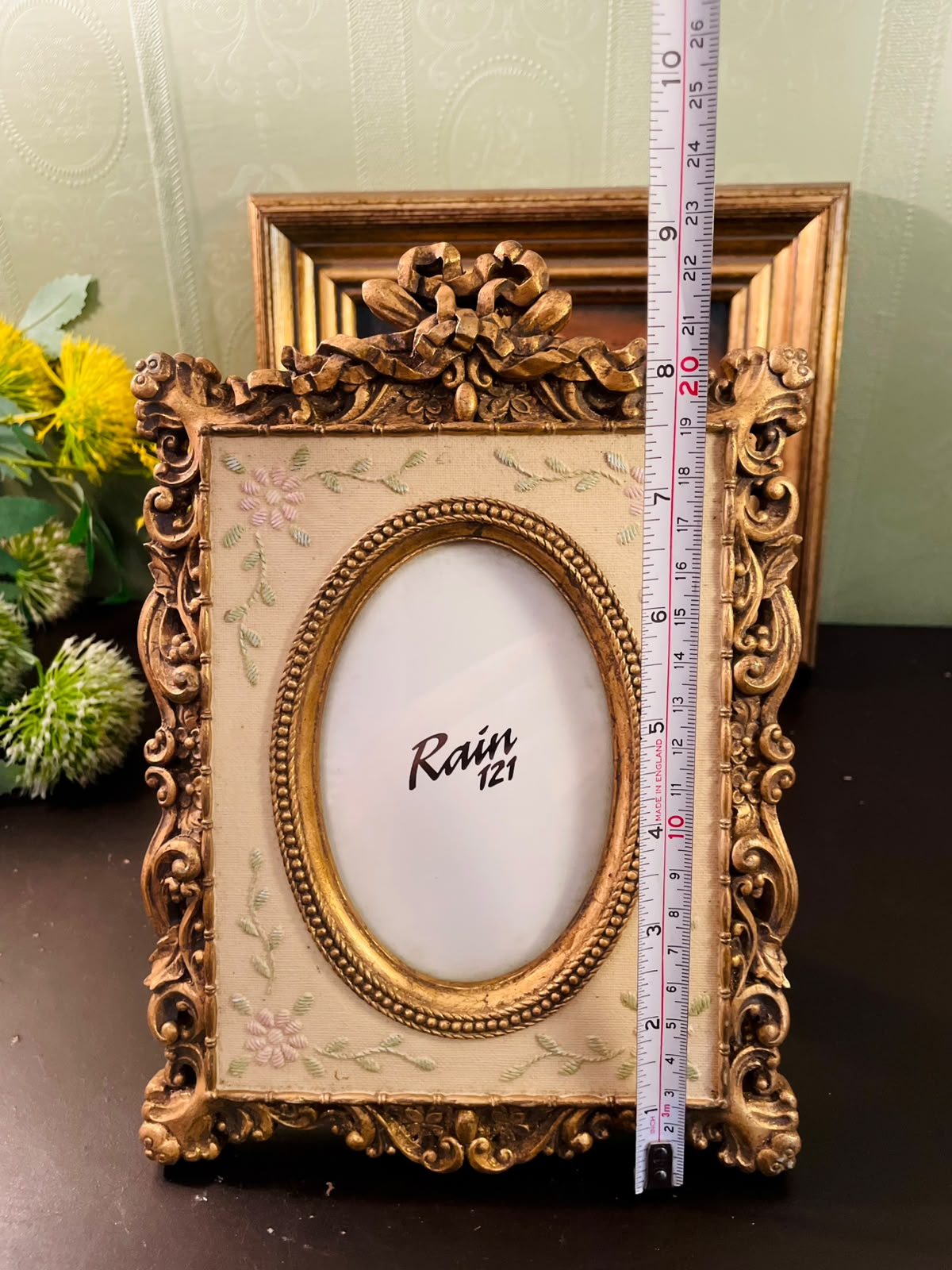 Victorian Ornate Gold Photo Frame 8 Inch Floral Embroidered Picture Frame