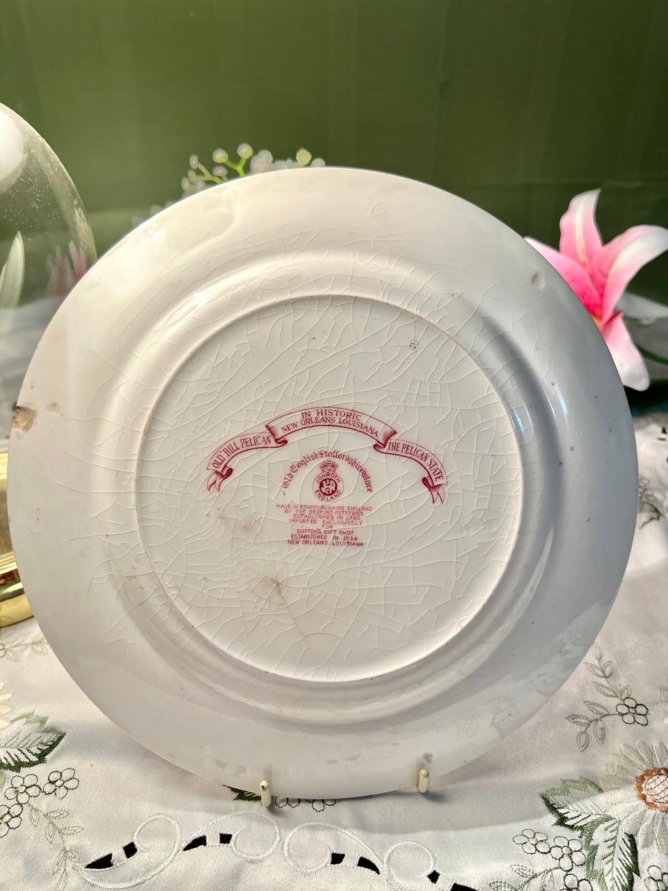Johnson Bros Old Bill Pelican Louisiana Wall Plate – 10 in