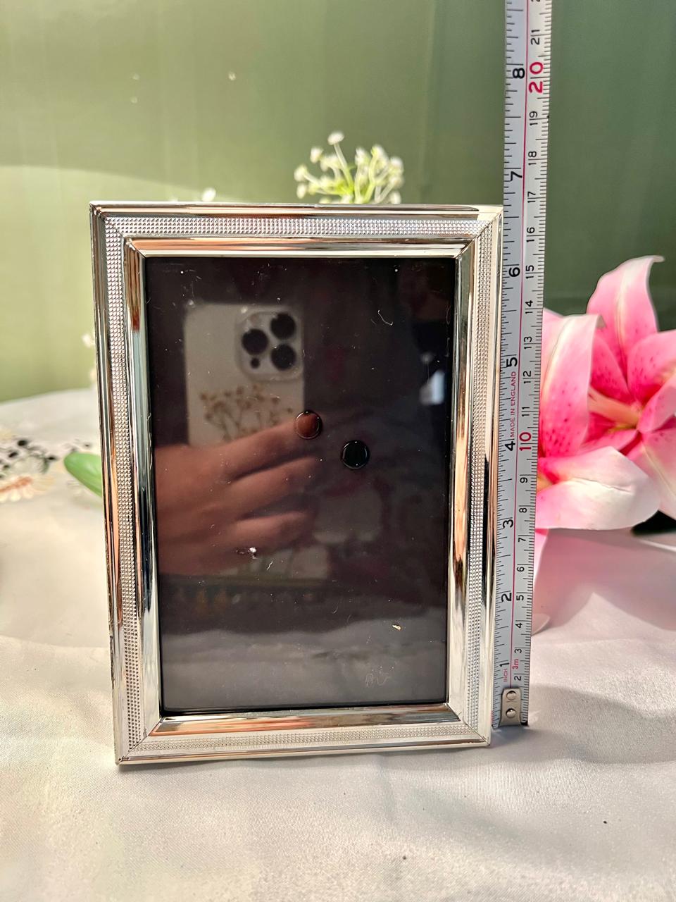 Silver-Tone Textured Photo Frame 6"