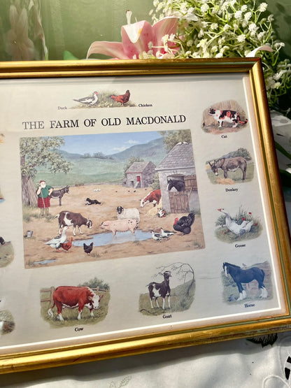 Melanie Cargill The Farm of Old MacDonald Framed Painting Approx. 12 Inch
