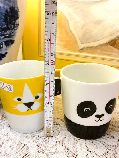 Cute Animal Ceramic Planters - Panda and Cat Design, Small Indoor Pots