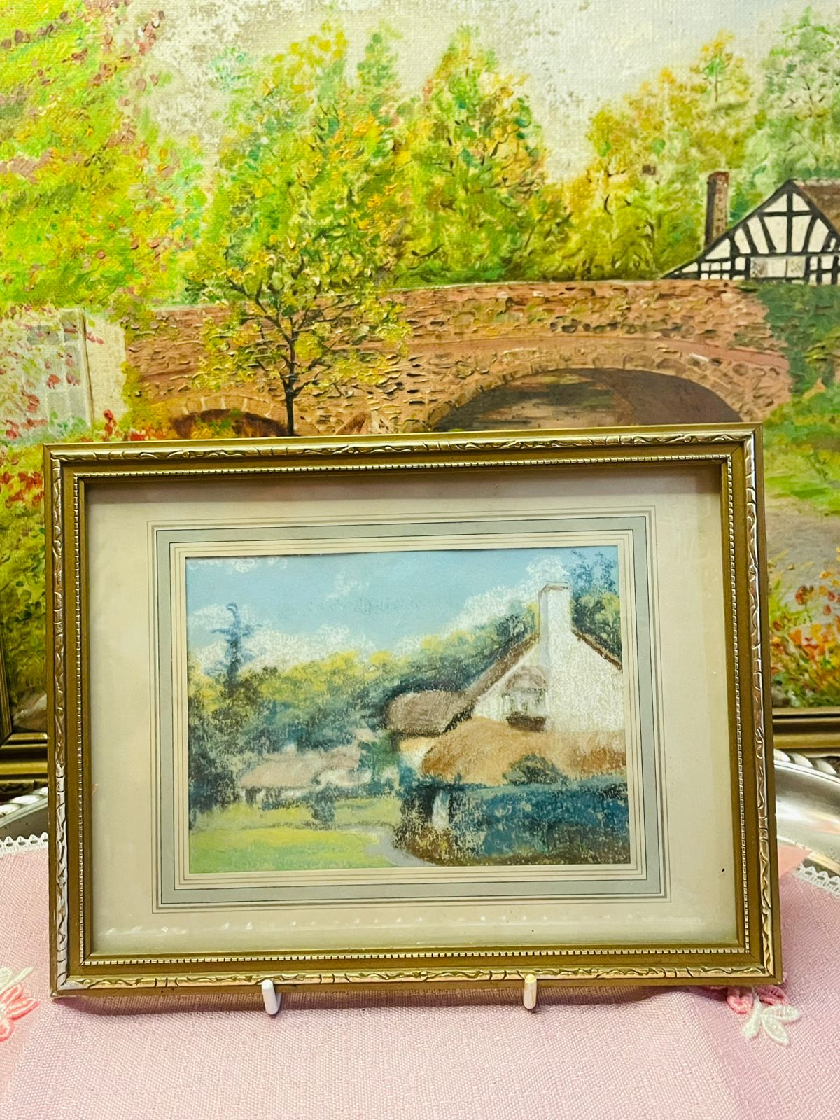 Vintage Framed Etching by BOYER – “FARM” Paris