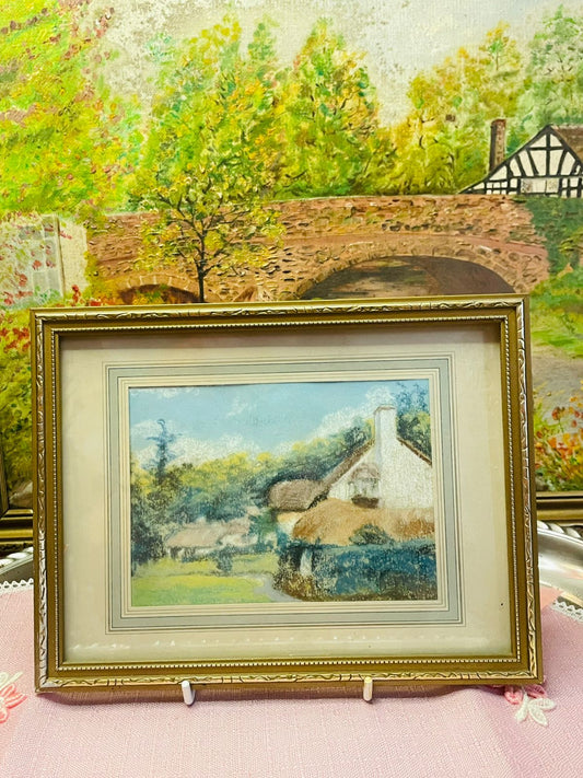Vintage Framed Etching by BOYER – “FARM” Paris