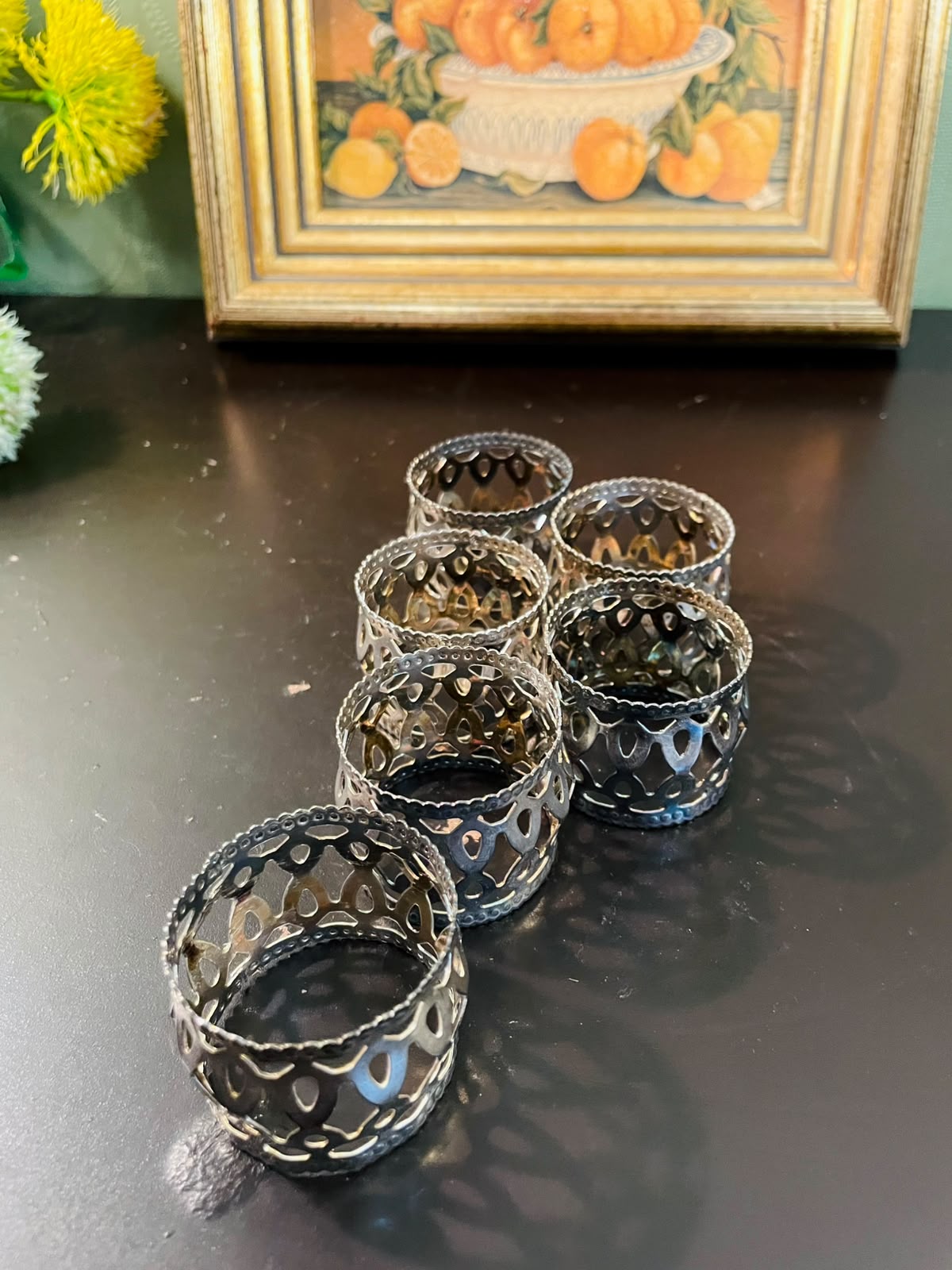 Vintage Silver-Plated Napkin Rings Set of 6 – 2 Inch